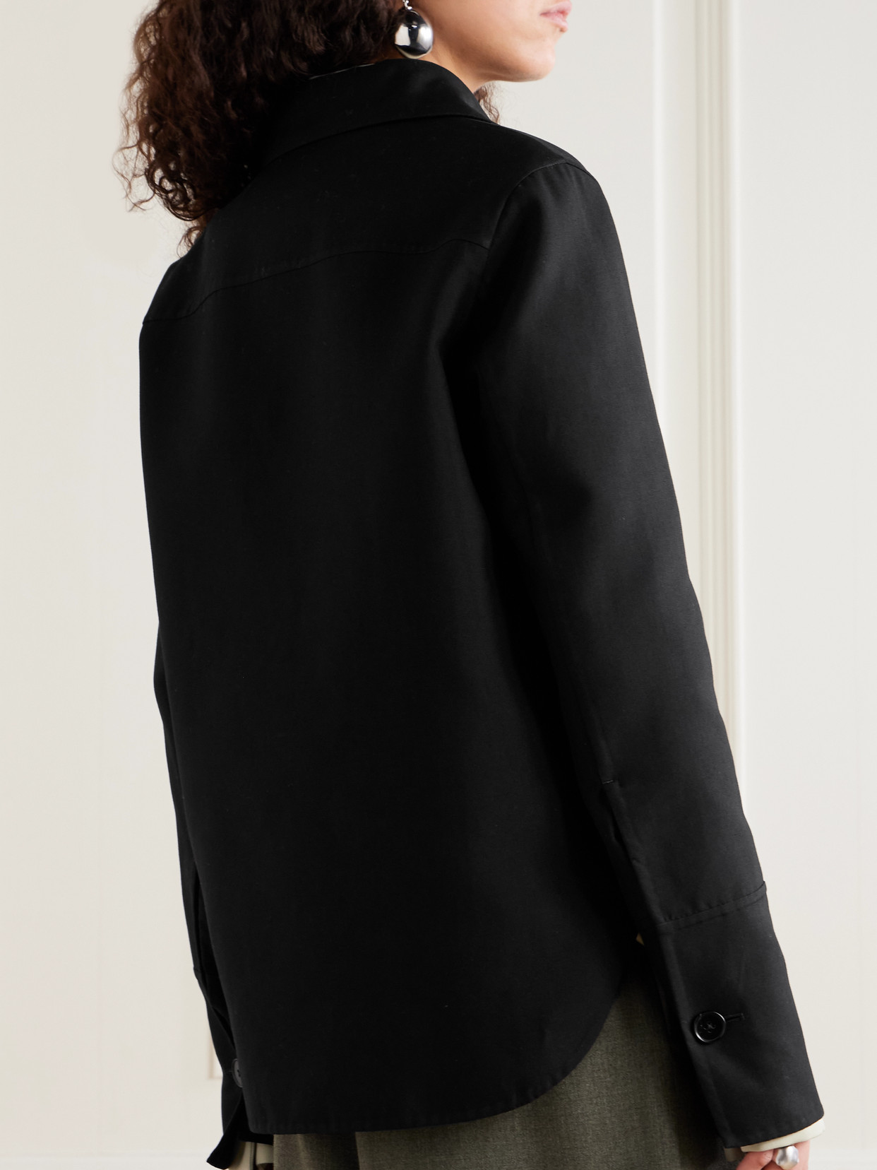 Jil Sander Cotton-blend Twill Jacket In Black