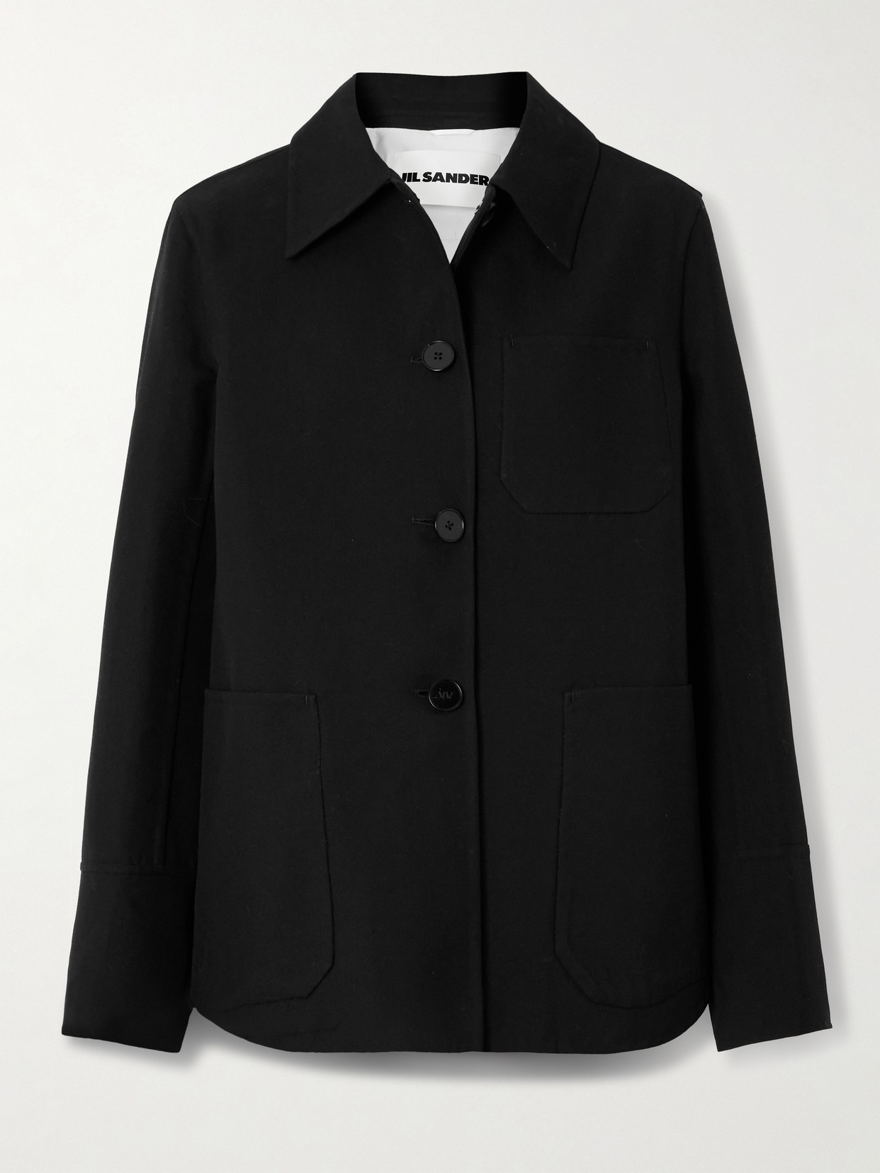 Jil Sander Cotton-blend Twill Jacket In Black