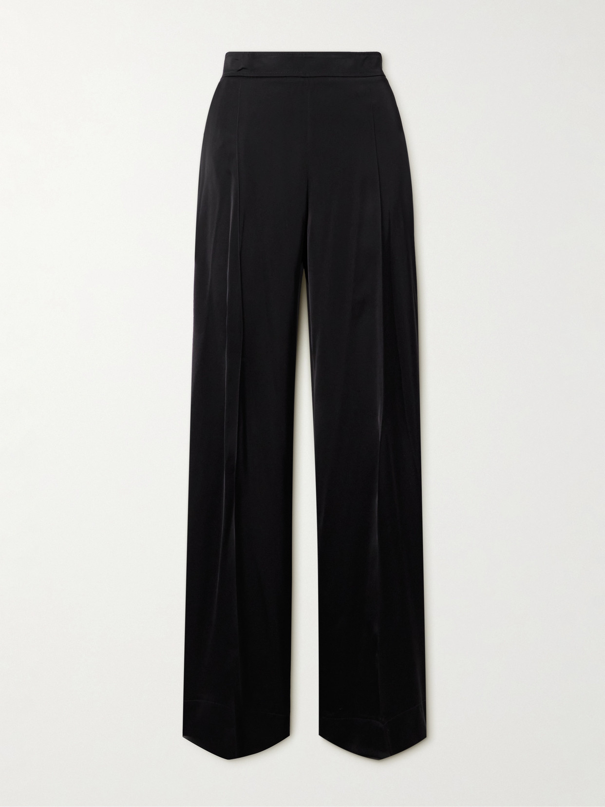 Jil Sander Crepe De Chine Wide-leg Pants In Black