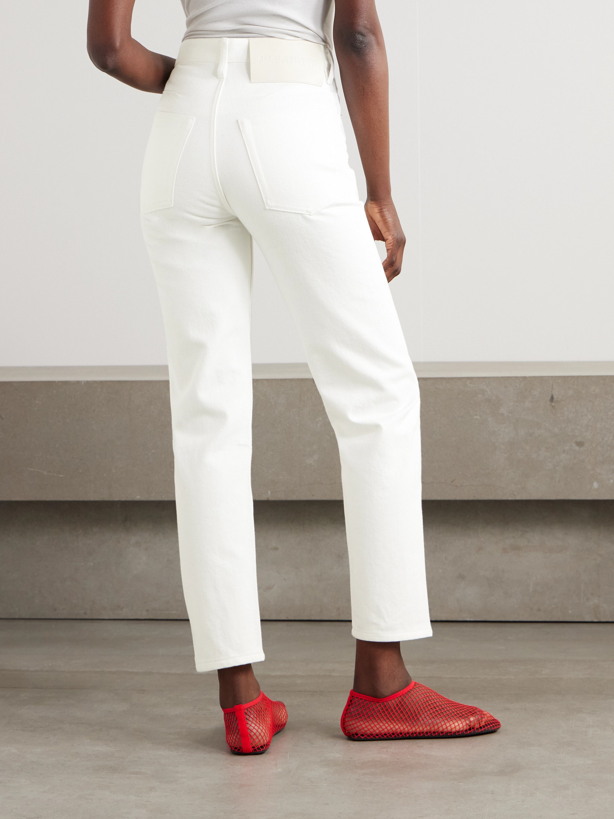 JIL SANDER CROPPED HIGH-RISE STRAIGHT-LEG JEANS
