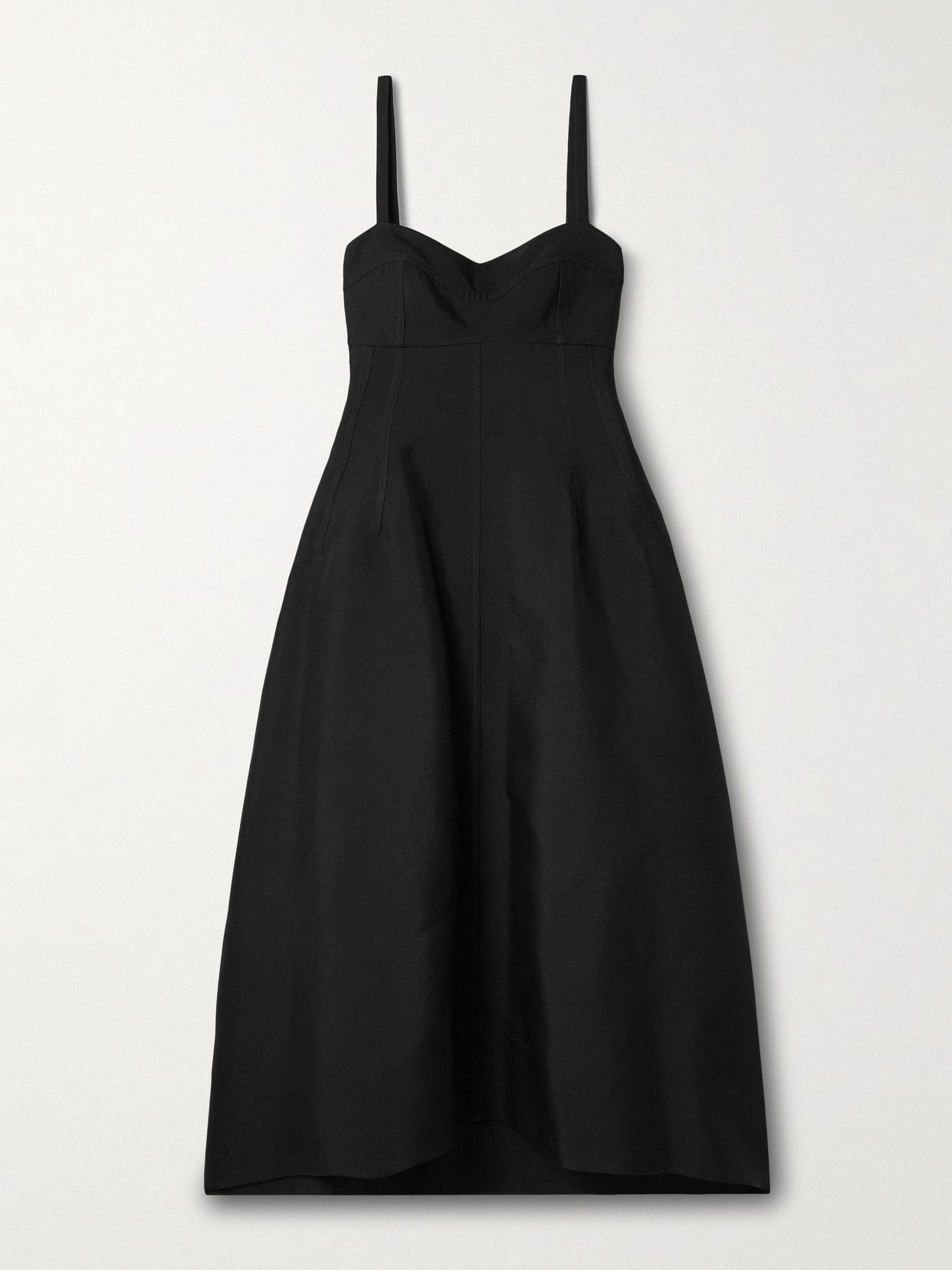Jil Sander Twill Midi Dress In Black