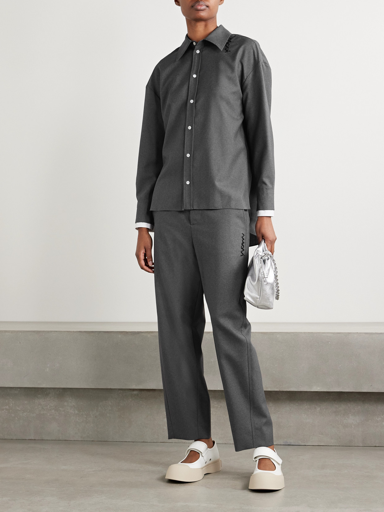 Embroidered Wool Shirt