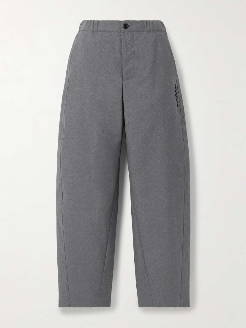 Marni Cropped Embroidered Wool Straight-leg Pants