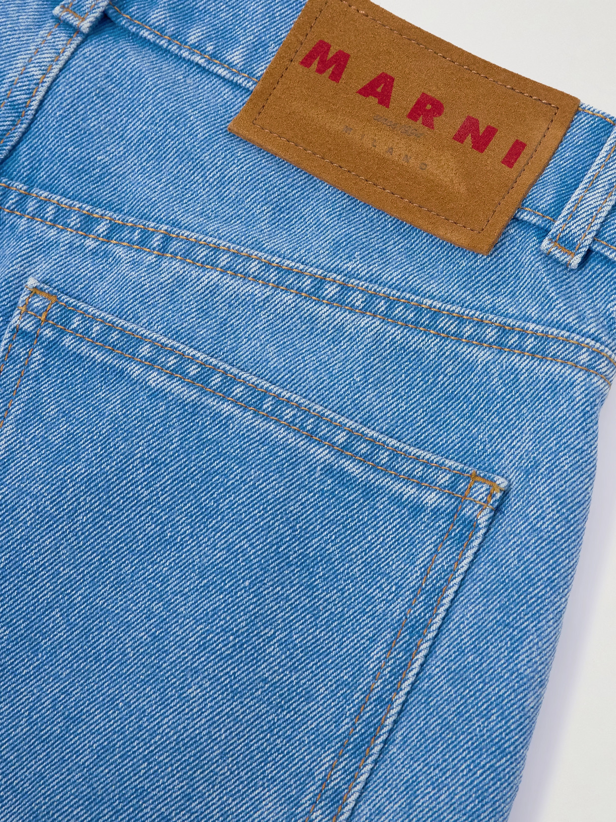 Marni Denim Boyfriend Jeans With Floral Embroidery In Blue