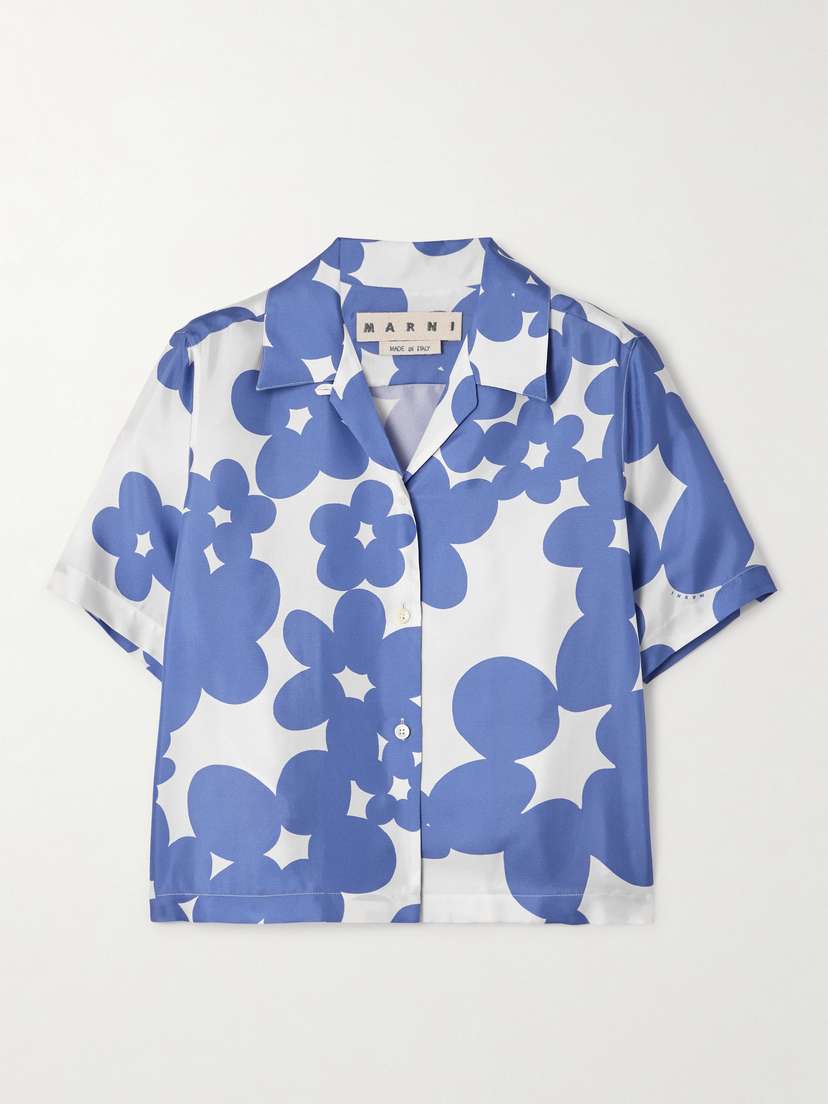 Marni Floral-print Silk-twill Shirt