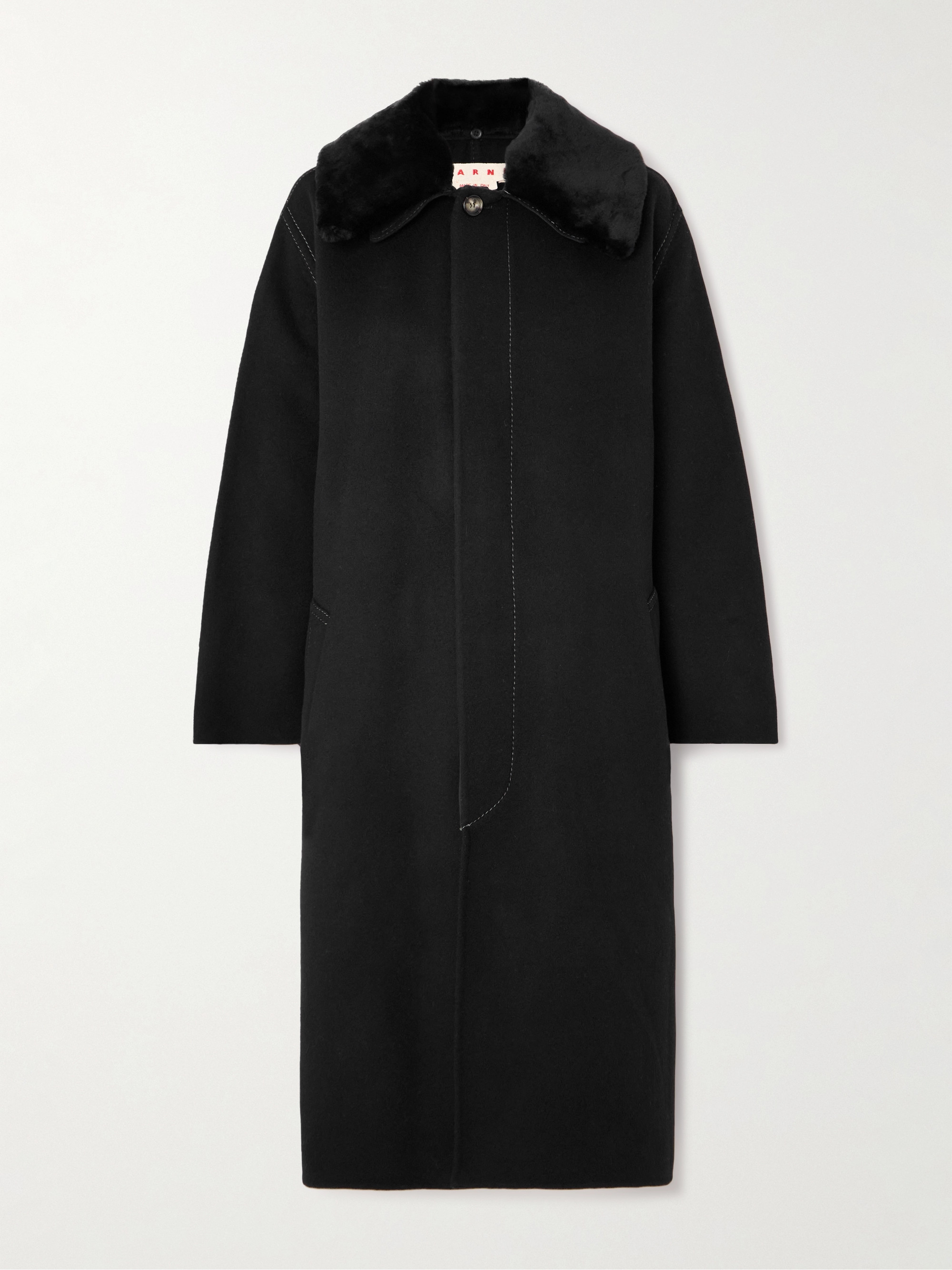 Marni - Shearling-trimmed wool and cashmere-blend coat | Plush