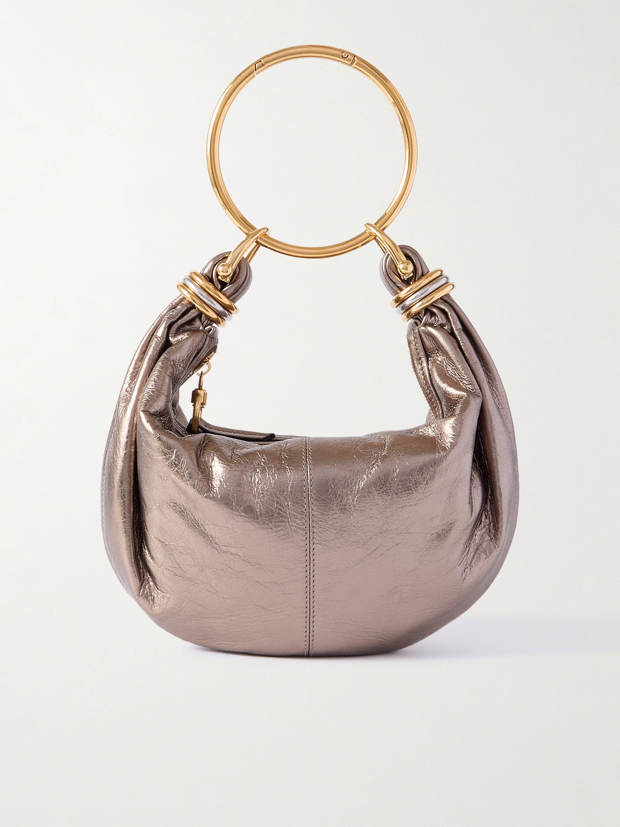 Chloé Bracelet Embellished Metallic Leather Shoulder Bag