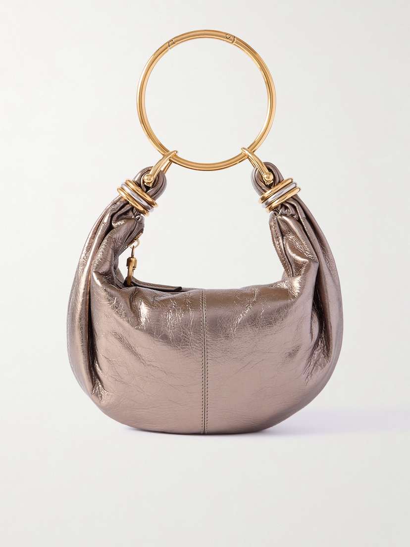 Chloé Bracelet Embellished Metallic Leather Shoulder Bag