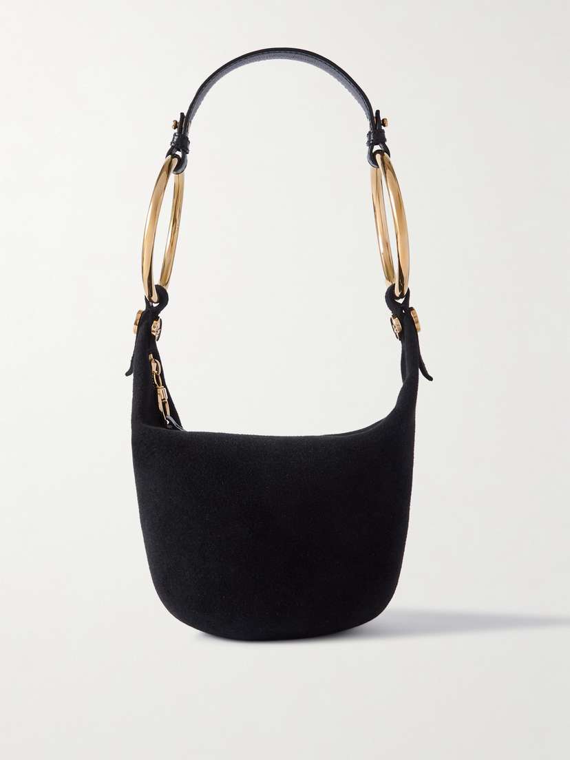 Chloé Bracelet Embellished Leather-trimmed Suede Shoulder Bag