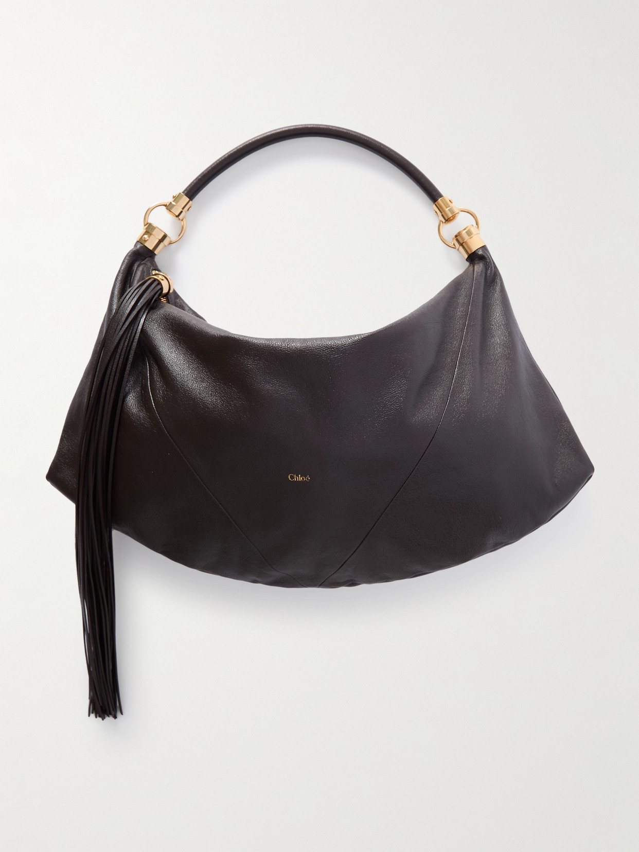 Chloé - Tasseled Leather Shoulder Bag - Black