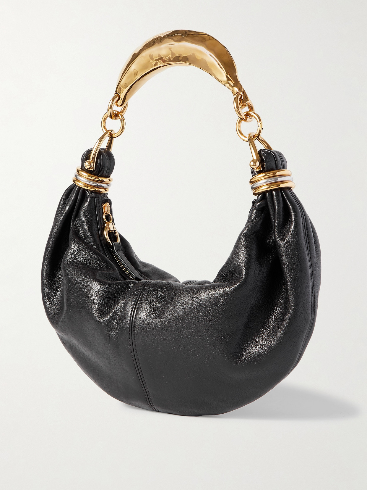 Chloé Bracelet Embellished Textured-leather Shoulder Bag In Black
