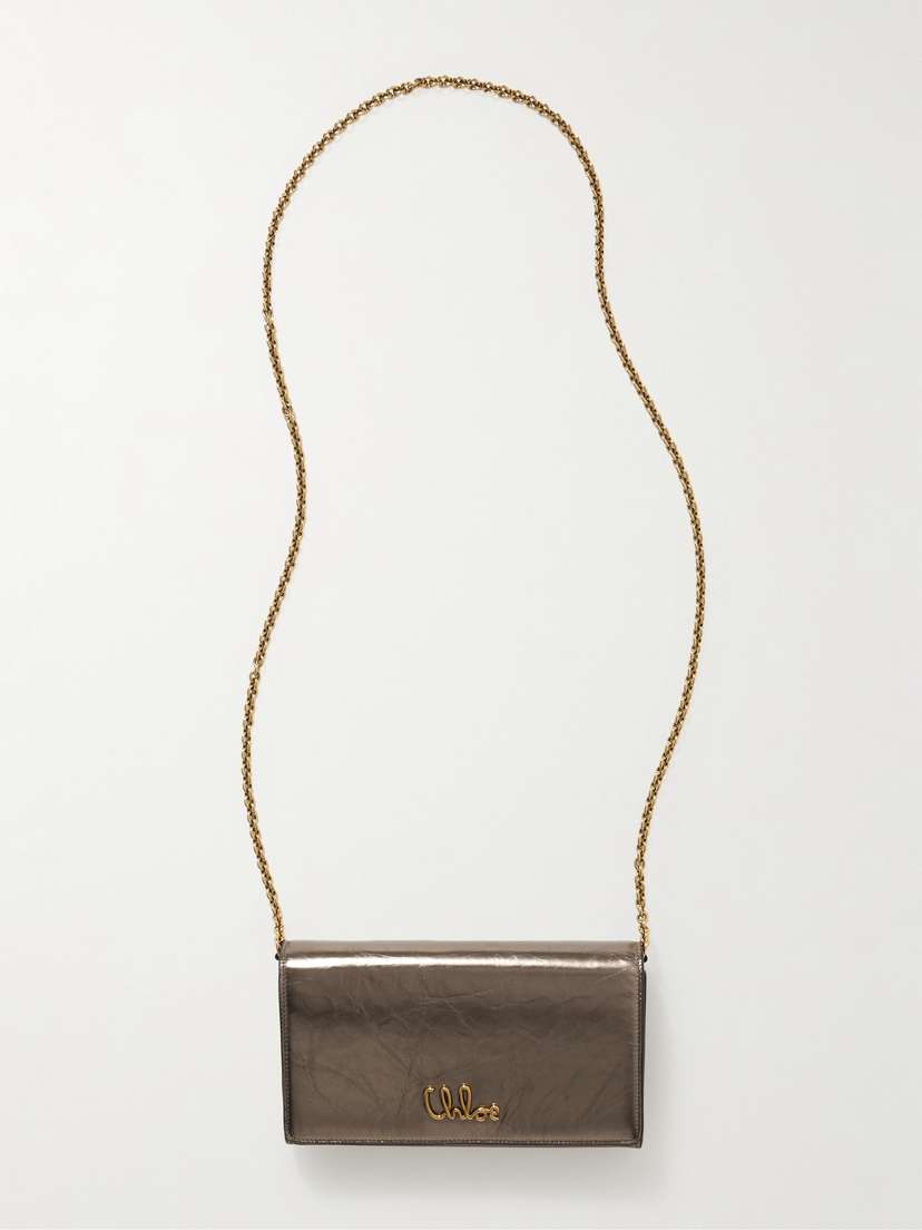 Chloé Iconic Embellished Metallic Textured-leather Shoulder Bag