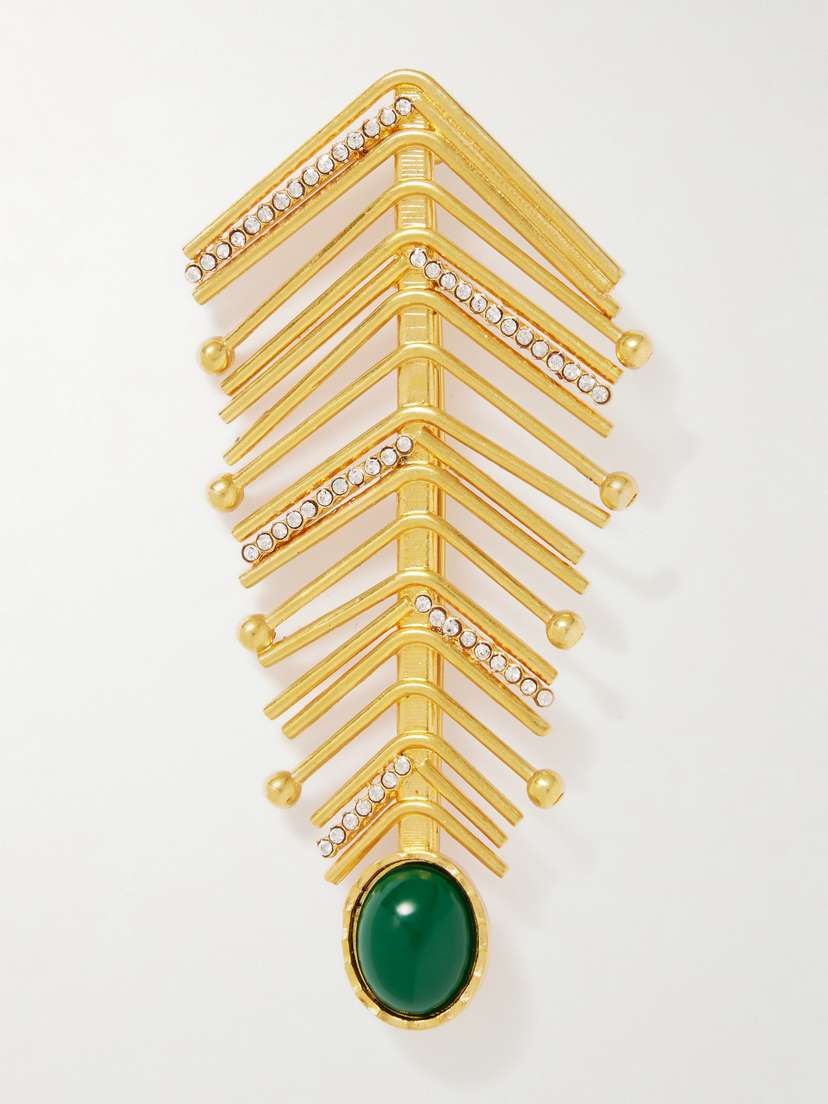 Sonia Petroff tone, Swarovski Crystal And Quartz Brooch