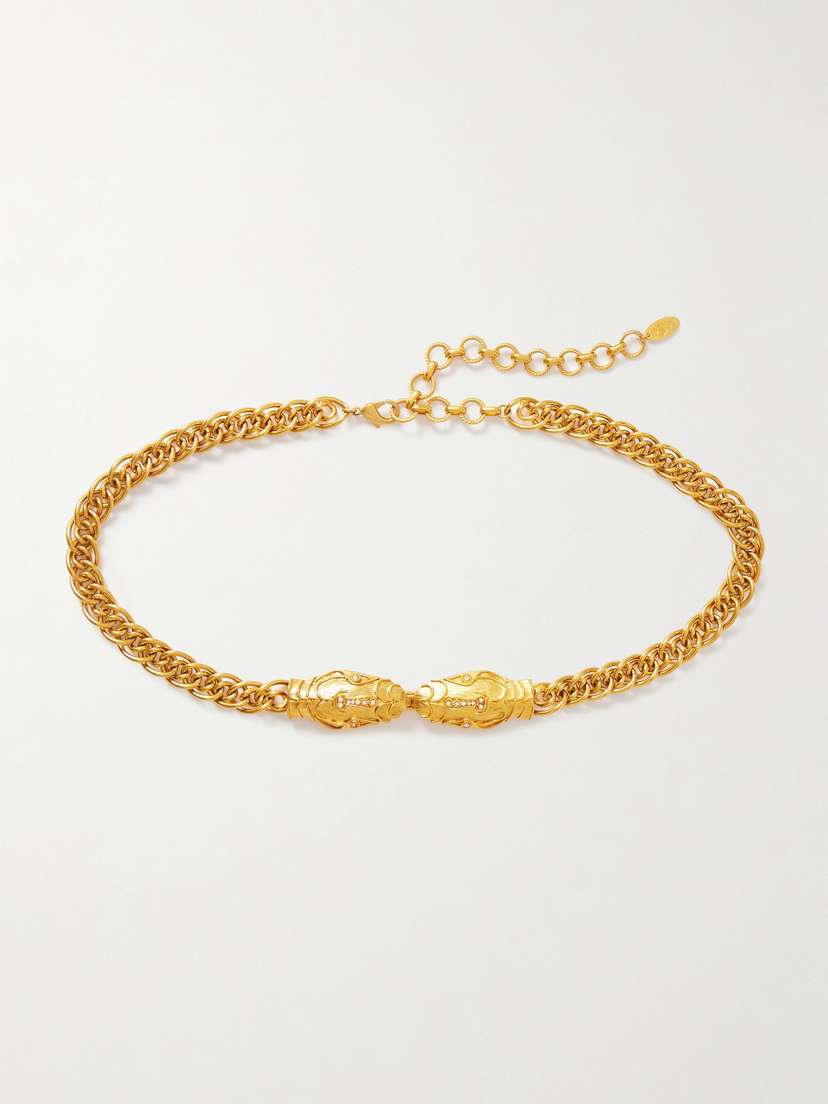 Sonia Petroff erpente warovski Crystal Gold-tone Belt