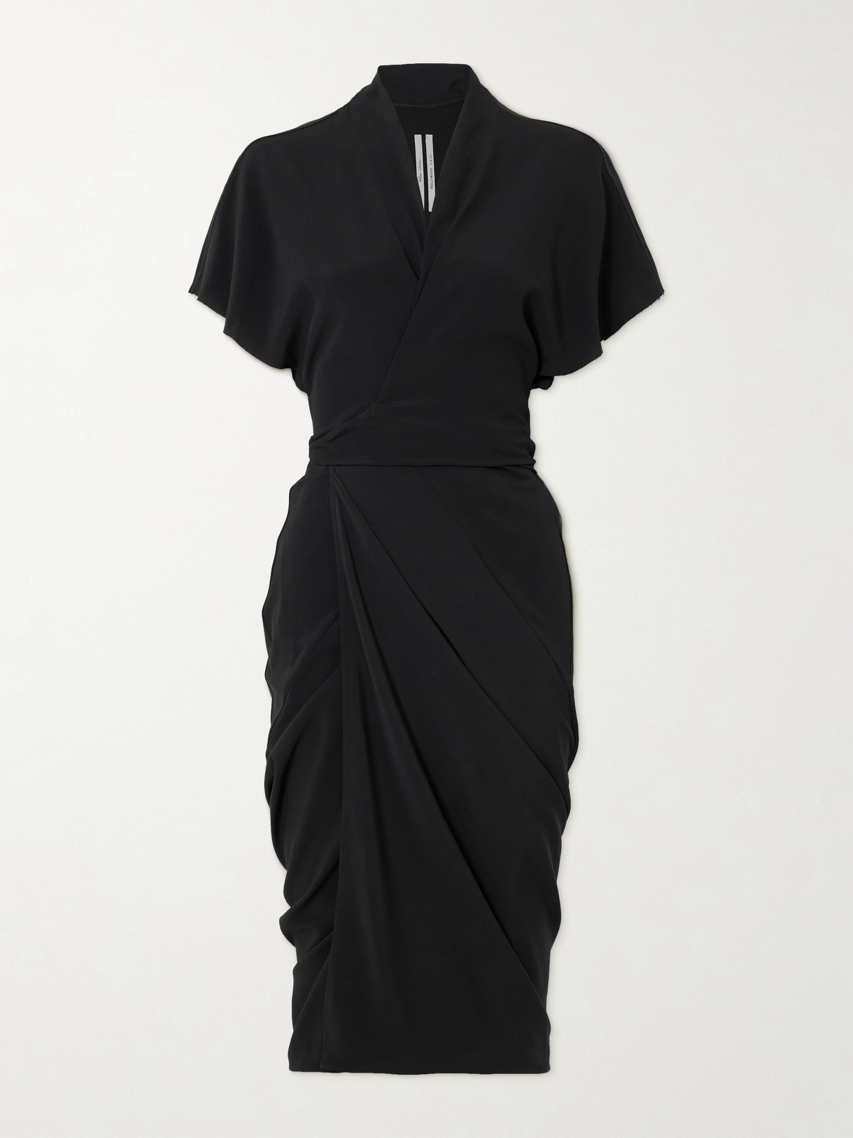 Rick Owens - Draped Crepe Midi Wrap Dress - Black