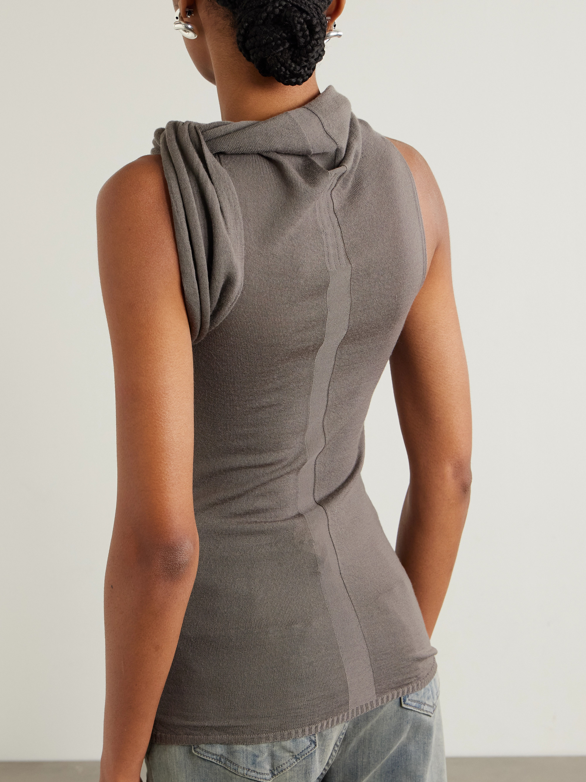 Rick Owens Maglia asymmetric wool top thumbnail