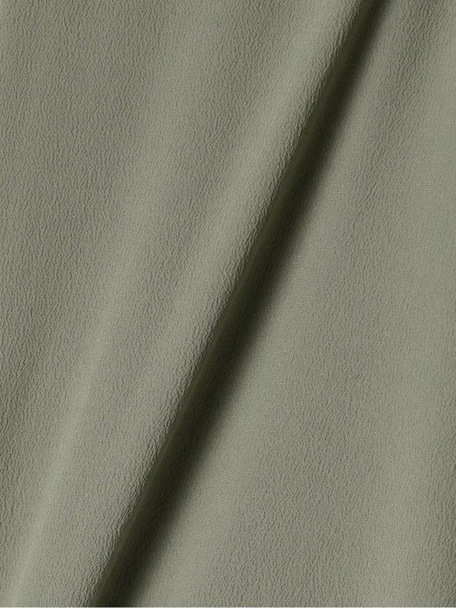 draped crepe midi wrap dress
