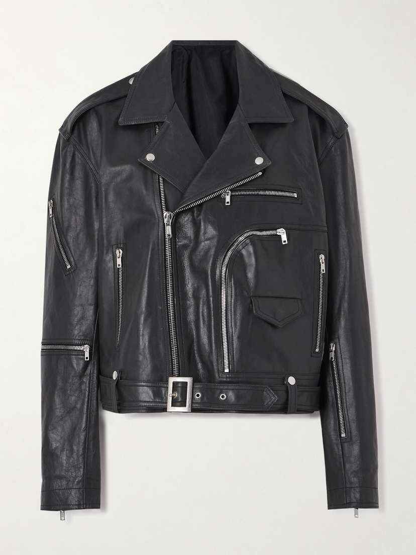 Rick Owens Belted Leather Biker Jacket