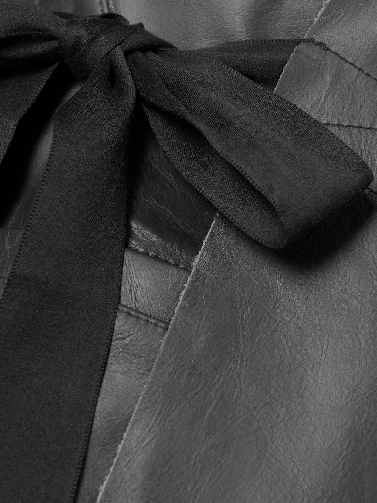 Rick Owens Leather Jacket In Black