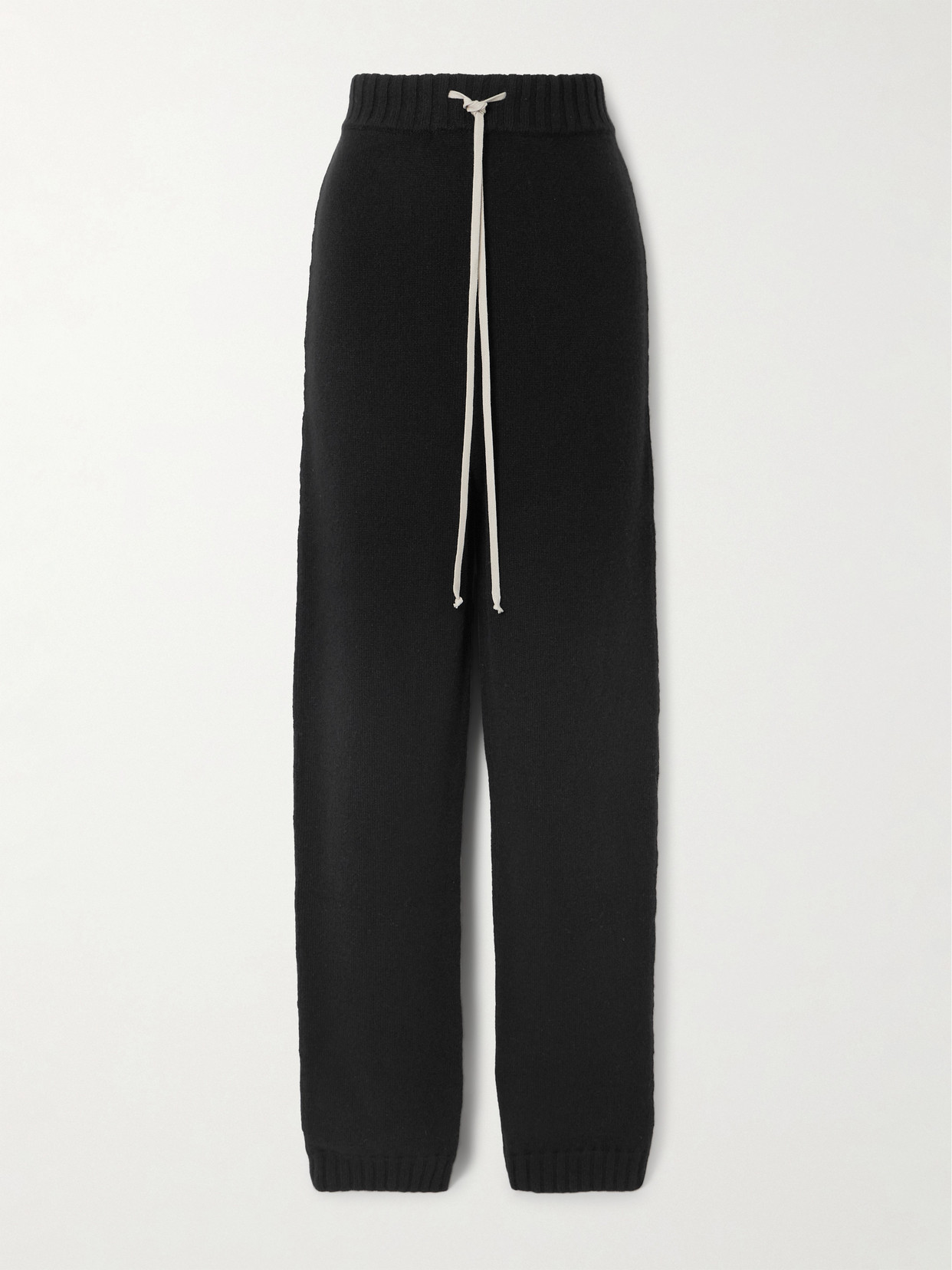 Rick Owens Cashmere Track Trousers In Black
