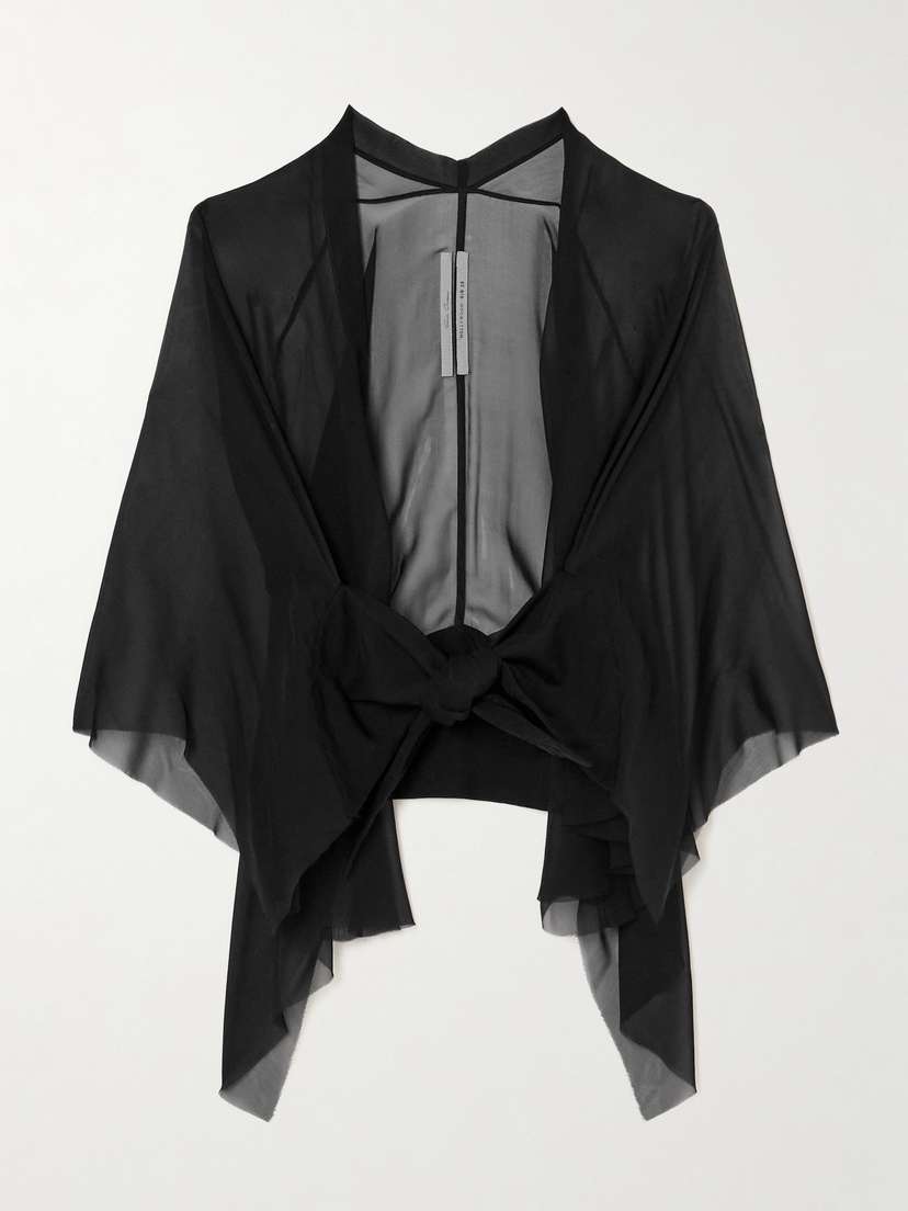 Rick Owens Asymmetric Silk-chiffon Jacket