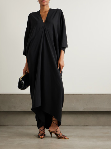 Rick Owens Tommykite asymmetric draped crepe gown