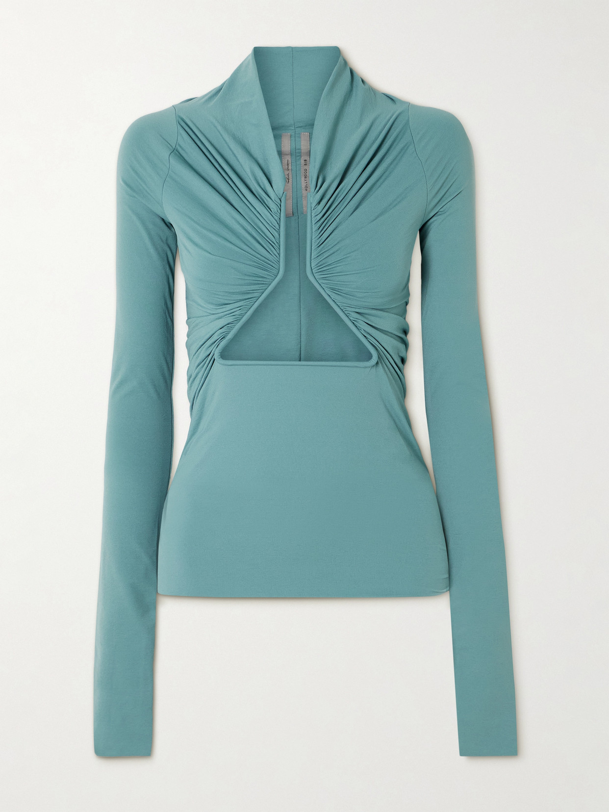 Cutout Ruched Stretch-Jersey Top
