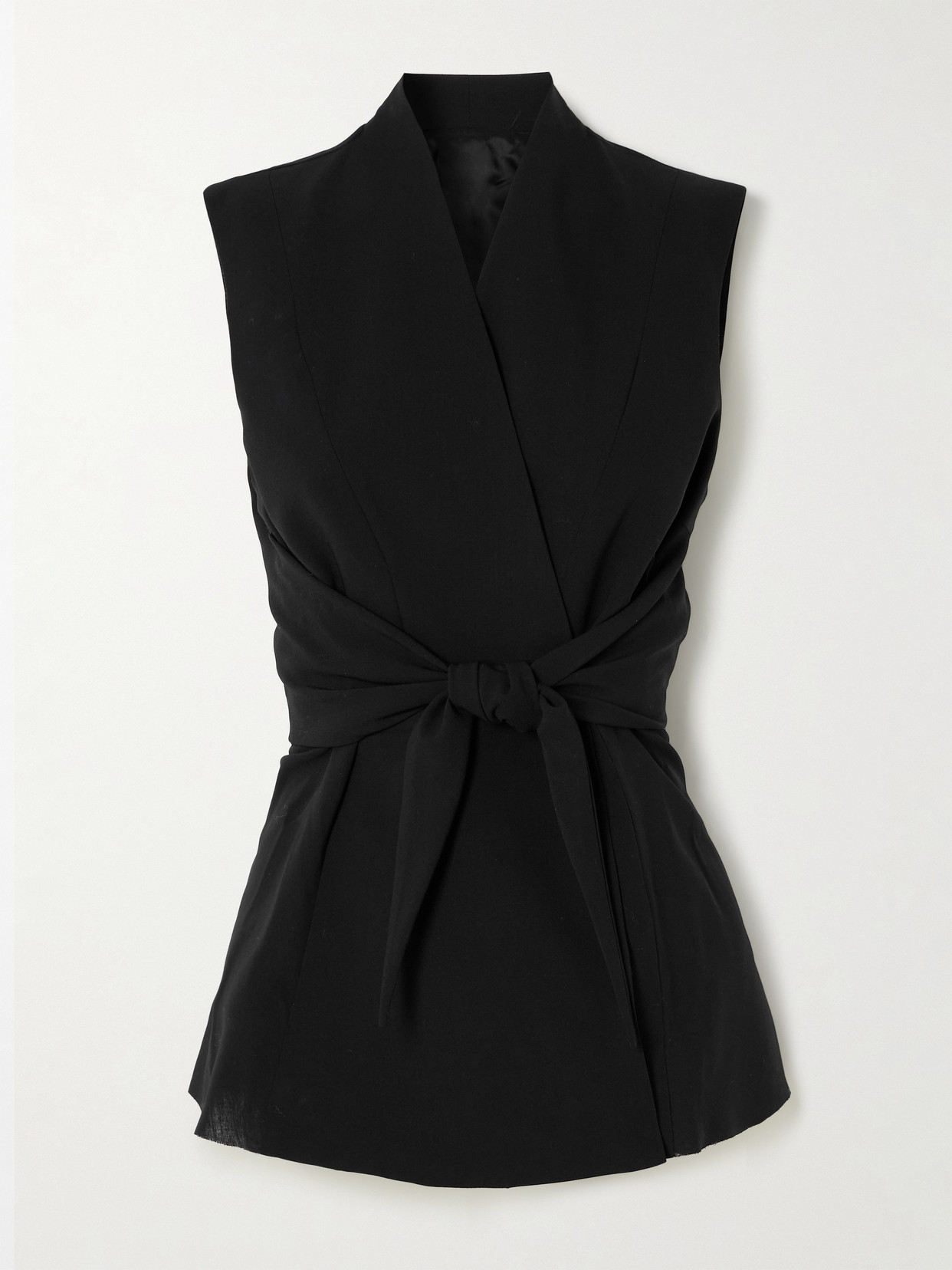 Rick Owens Strutter Wool Wrap Top In Black
