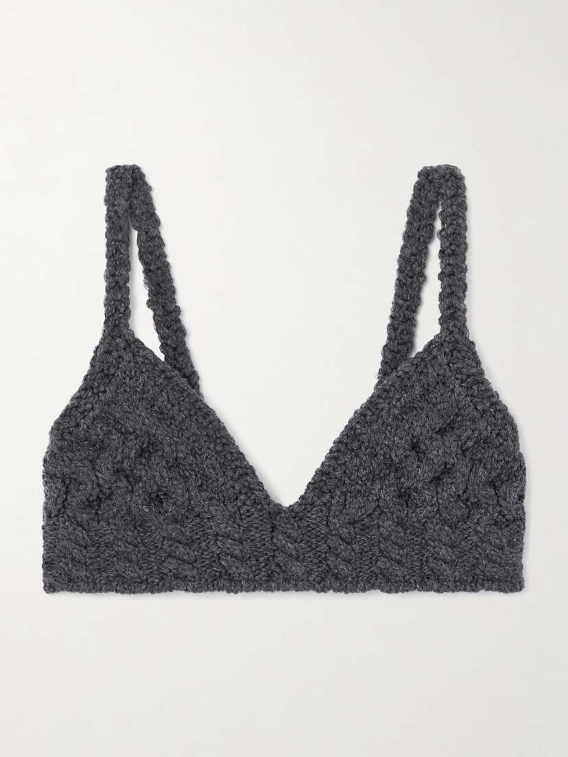 Alexander McQueen Cable-knit Wool-blend Bralette