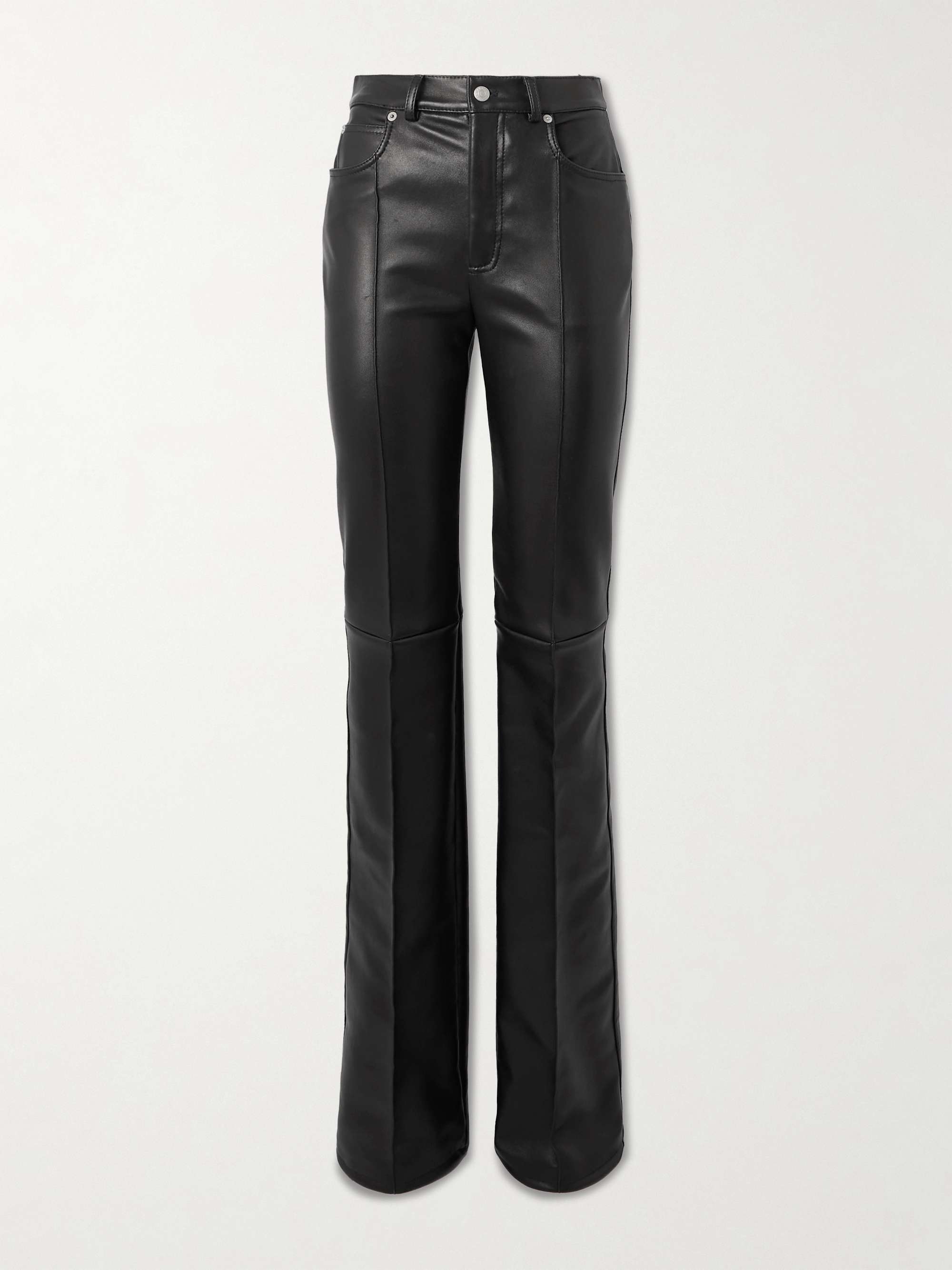 ALEXANDER MCQUEEN Paneled leather flared pants NET A PORTER