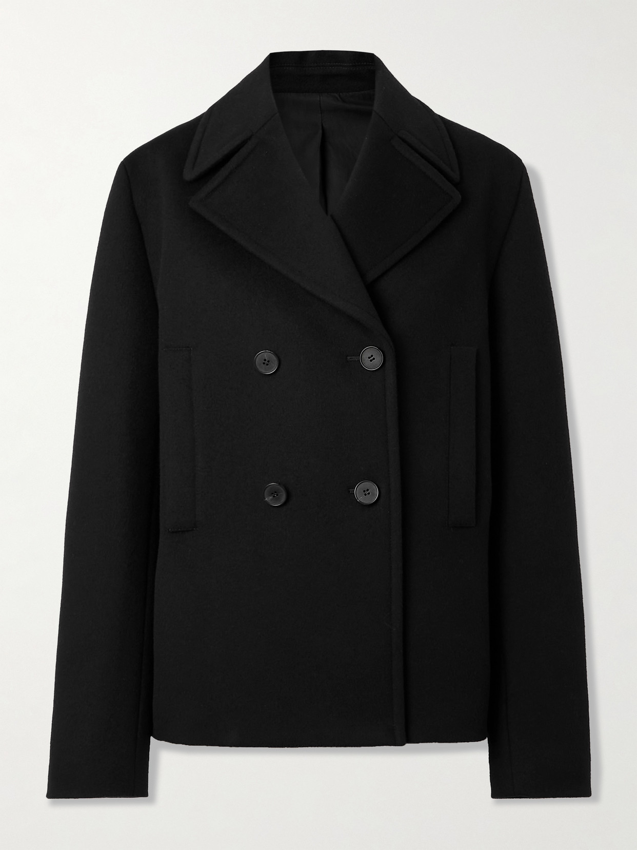 Alexander Mcqueen Womens Black Double-breasted Regular-fit Wool And Cashmere-blend Coat In Black
