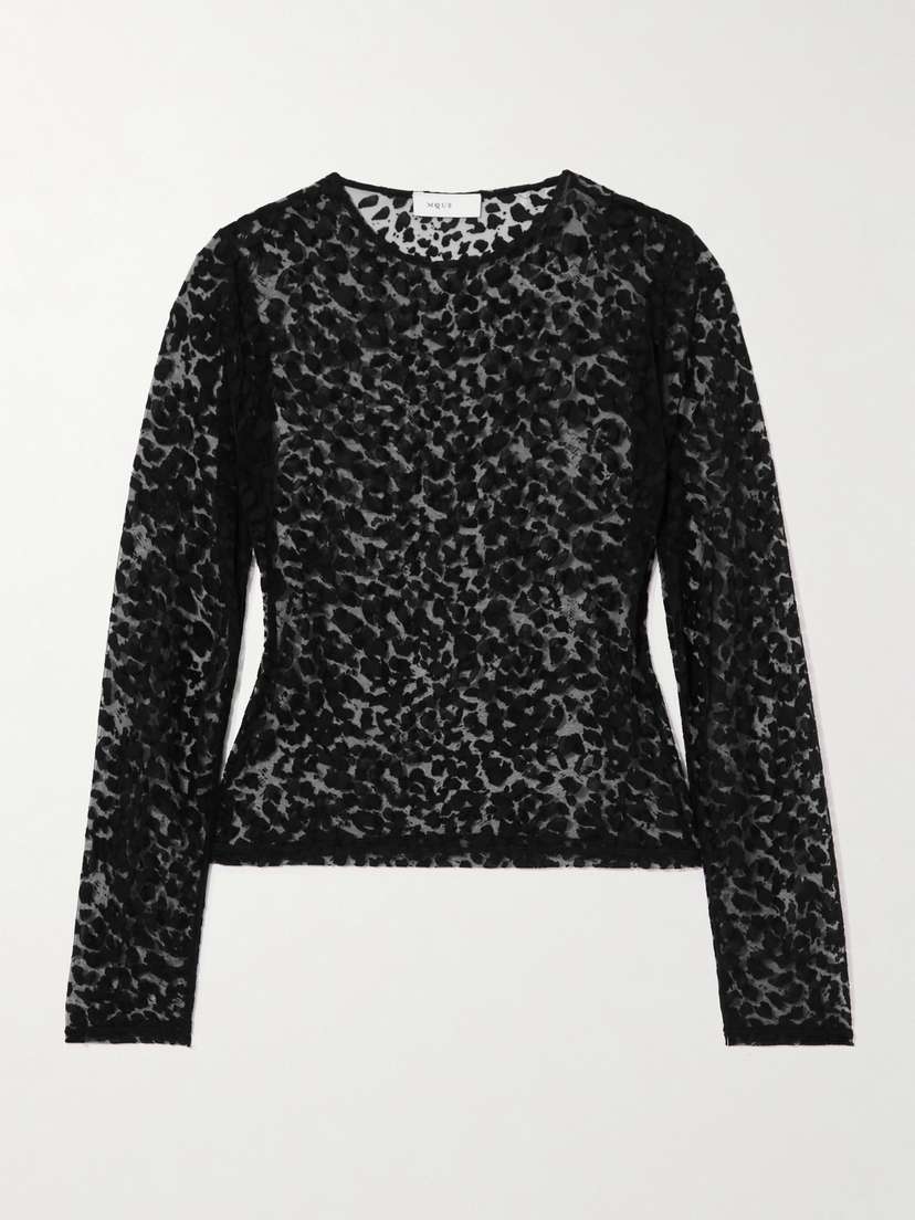 McQueen Leopard-print Dévoré-velvet Top