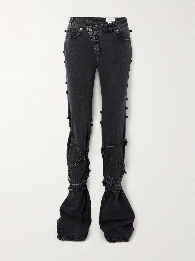 Alexander McQueen Asymmetric Knotted Low-rise Flared Jeans