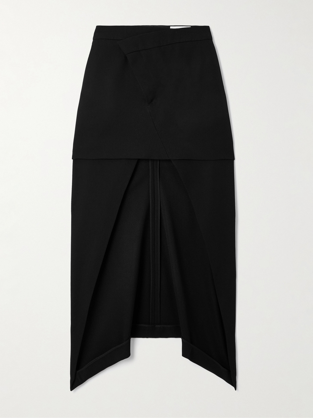 Alexander McQueen - Wrap-effect Wool Midi Skirt - Black