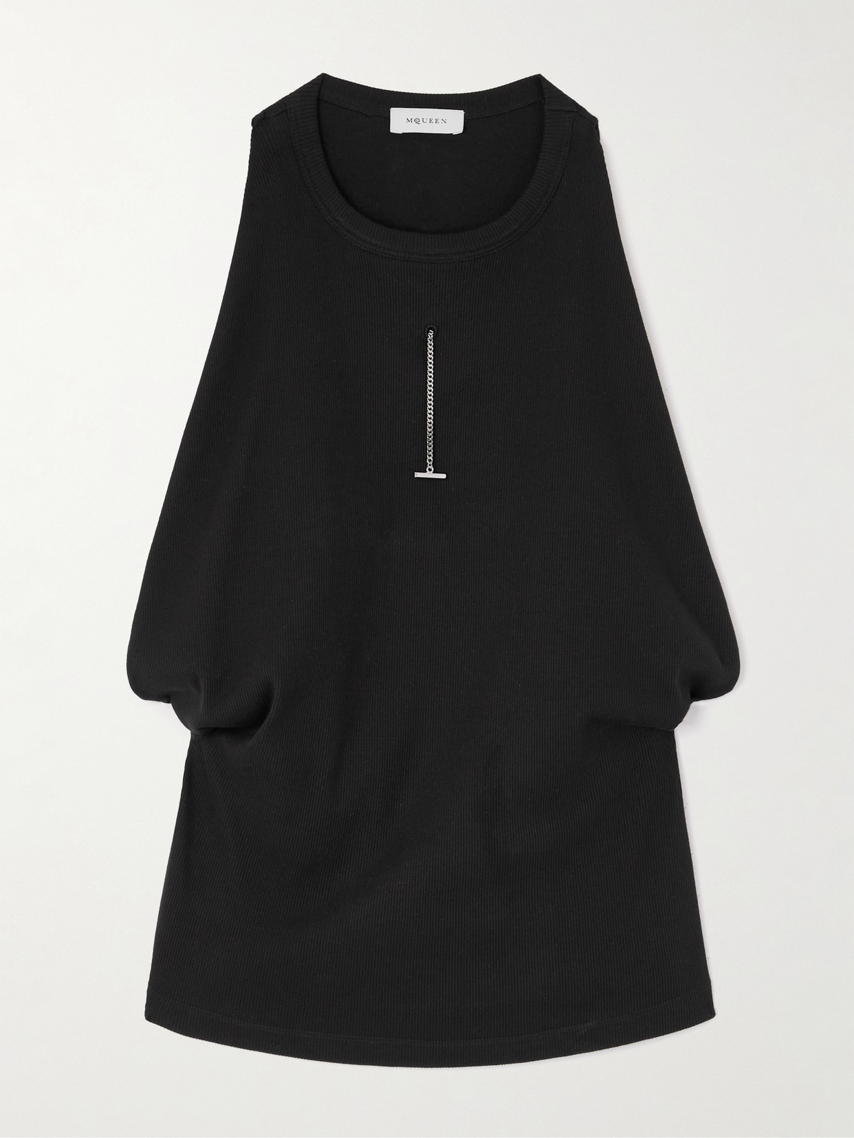 Alexander McQueen - Embellished Ribbed Cotton-blend Jersey Tank - Black