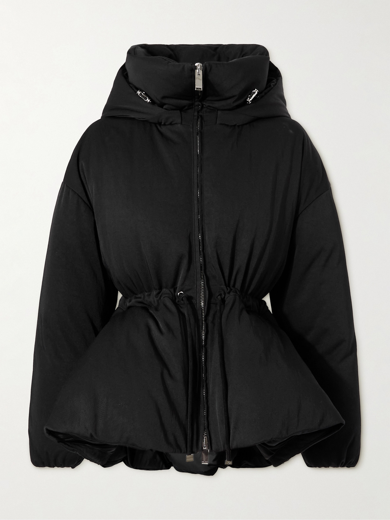 Alexander McQueen - Hooded Padded Shell Peplum Jacket - Black