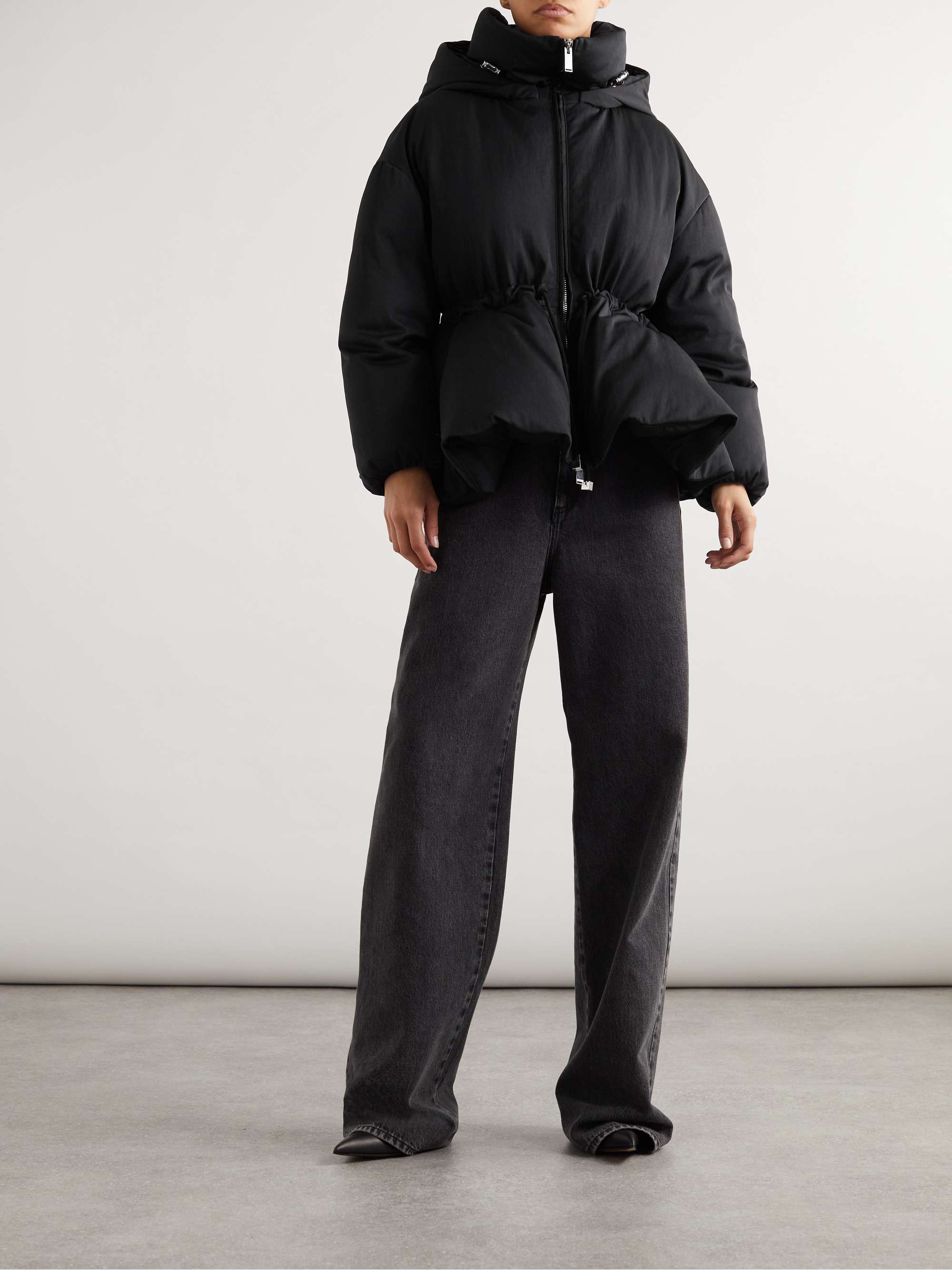 ALEXANDER MCQUEEN パデッドシェル ペプラムジャケット フード付き 
