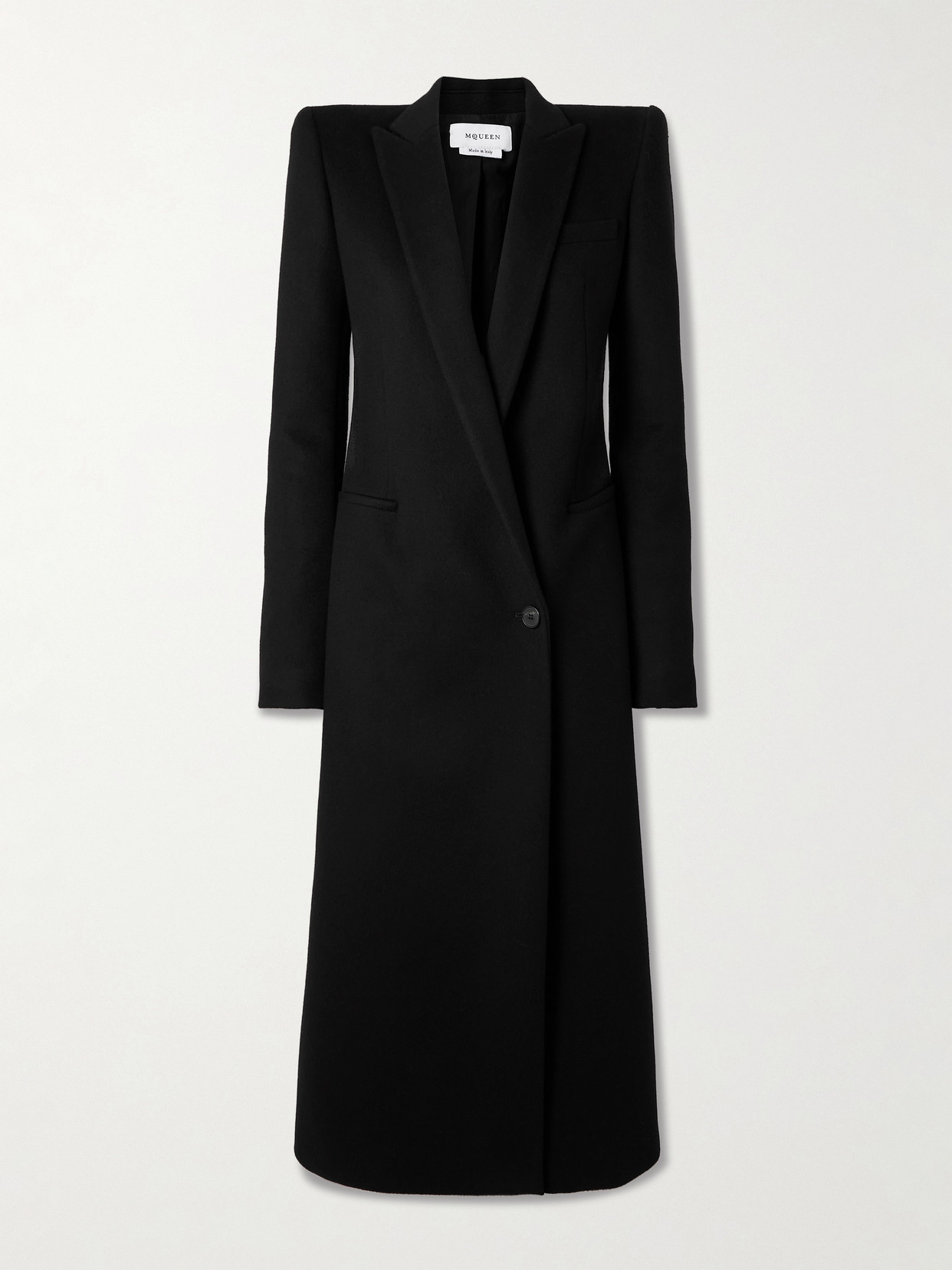 Alexander Mcqueen Wool And Cashmere-blend Coat In Black