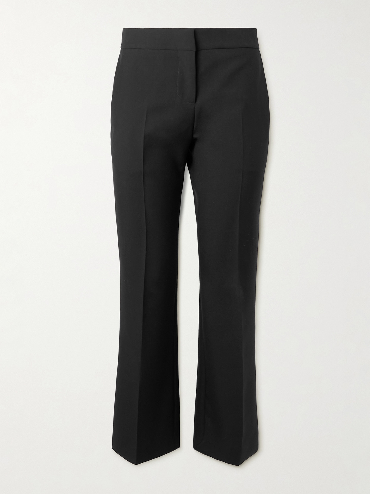 Alexander Mcqueen Wool-gabardine Cropped Flared Pants In Black