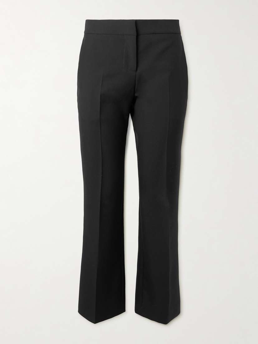 McQueen Wool-gabardine Cropped Flared Pants