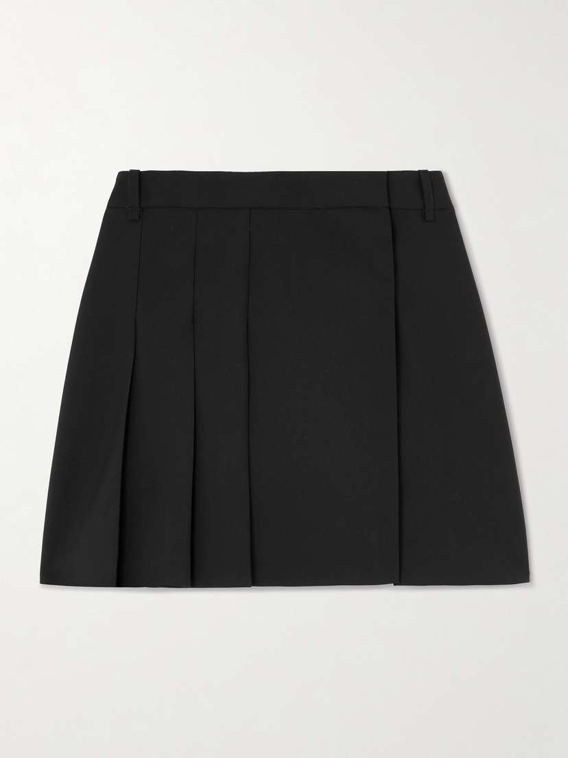 McQueen Pleated Wool-crepe Mini Wrap Skirt