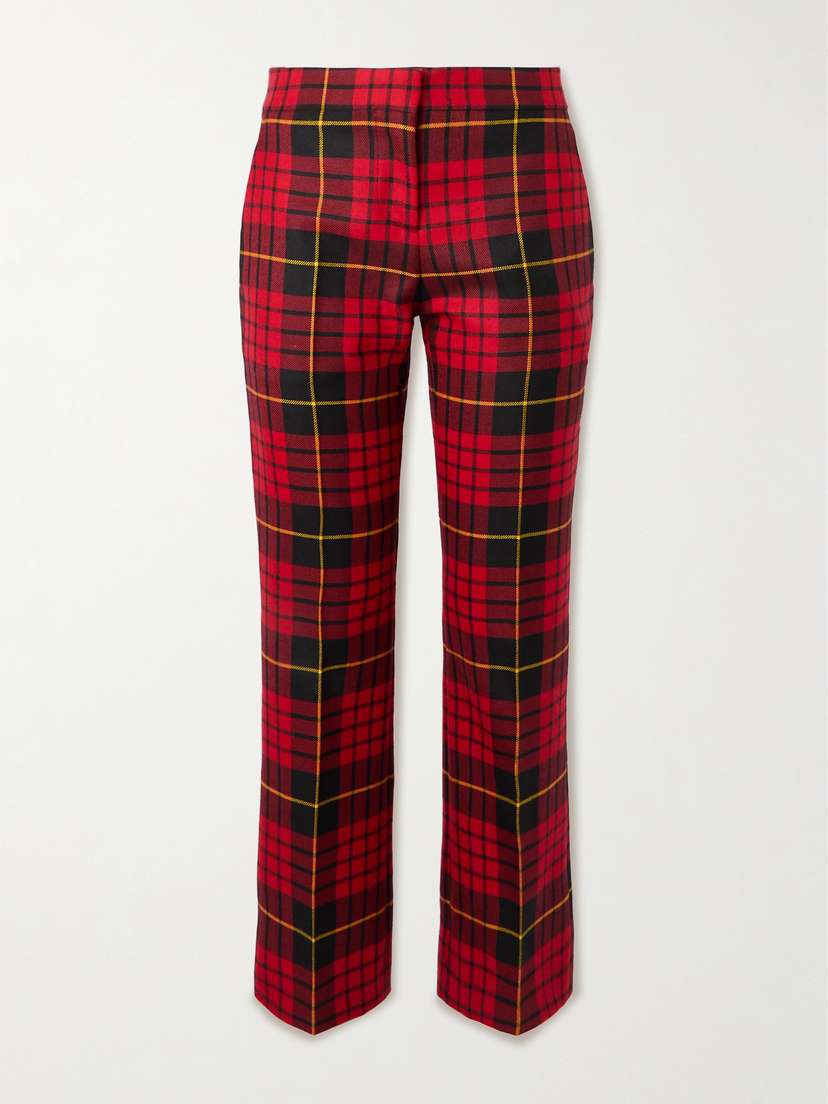 Alexander McQueen Checked Wool Straight-leg Pants