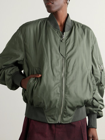 THE ATTICO Padded satin-twill bomber jacket
