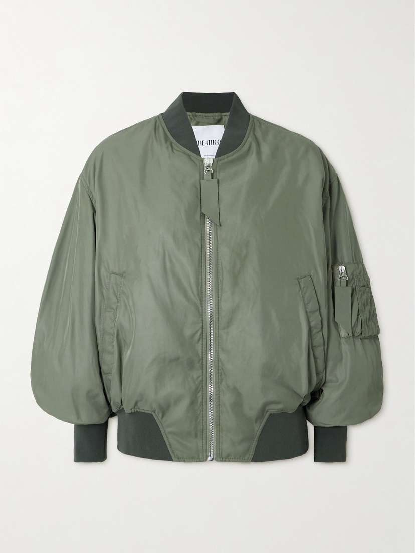The Attico Padded Satin-twill Bomber Jacket