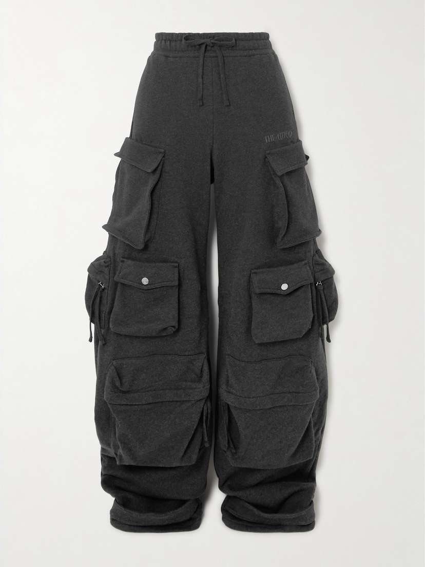 The Attico Fern Cotton-fleece Straight-leg Pants