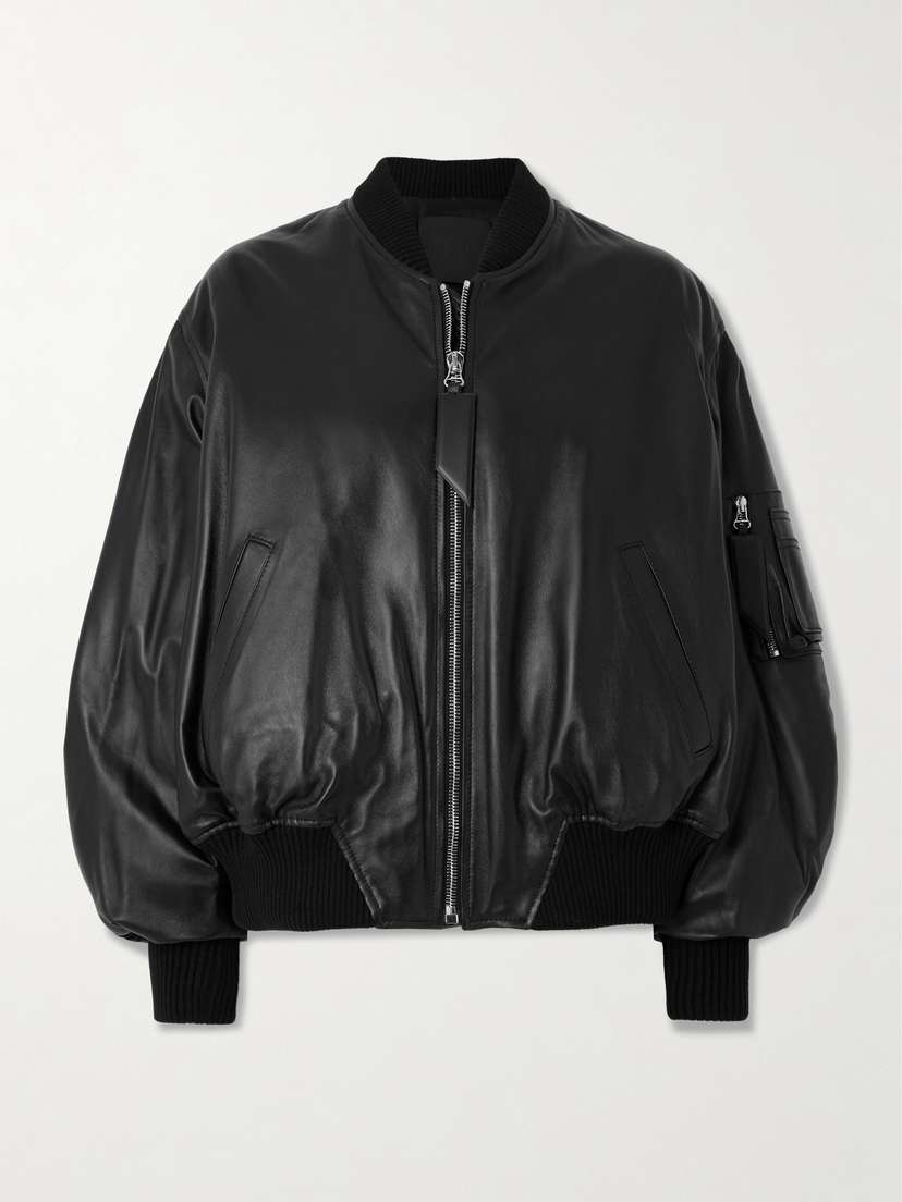 The Attico Leather Bomber Jacket