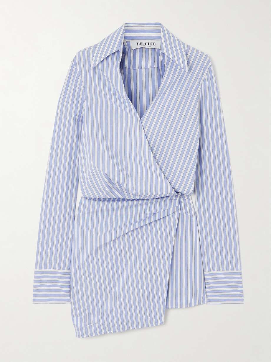 striped cotton-poplin mini dress