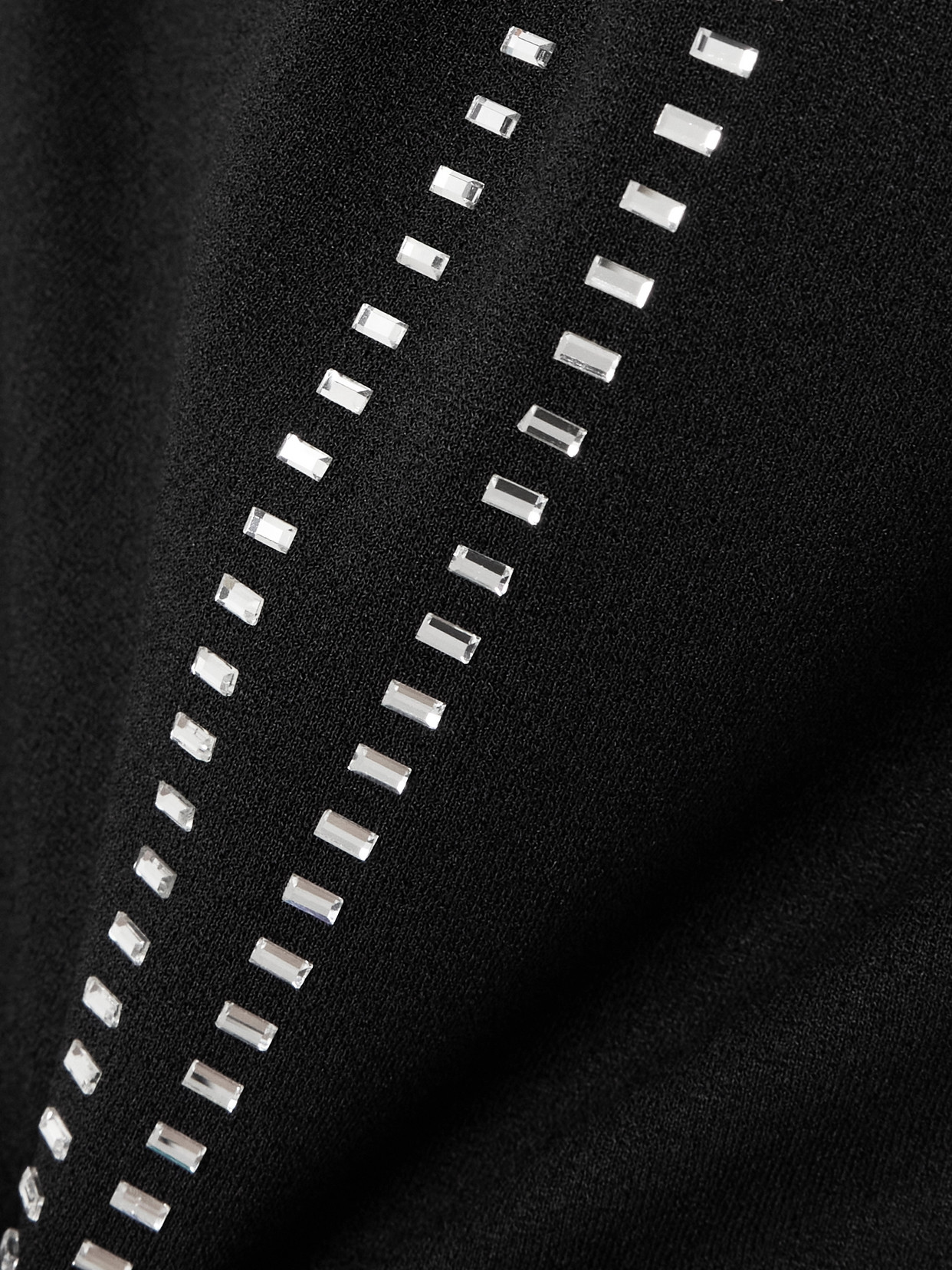 Attico Black Sablè Crystal Hotfix Bustier Minidress In Black