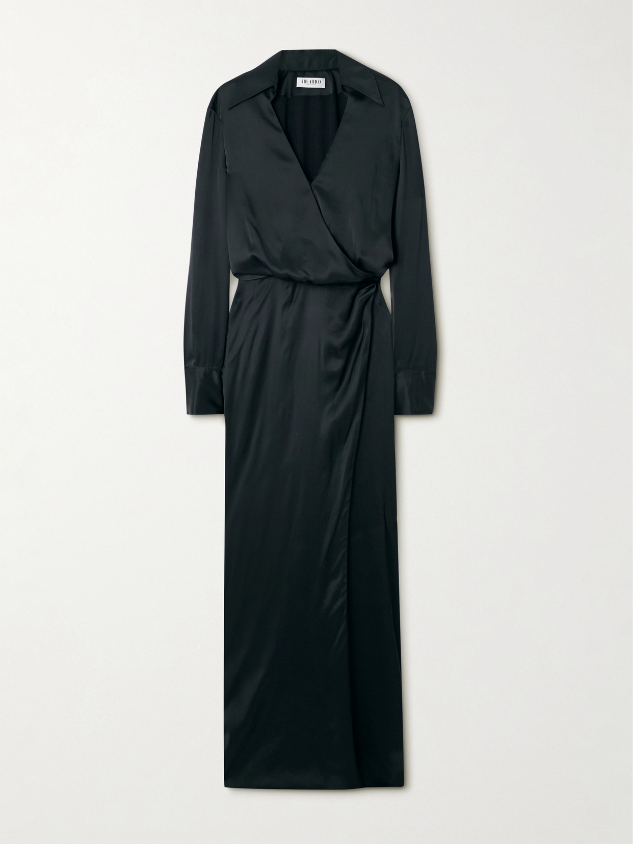 Attico Long-sleeved Viscose Maxi Dress In Black