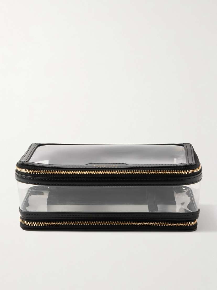 Anya Hindmarch In-flight Leather-trimmed Pvc Cosmetics Case